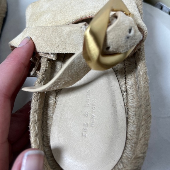 Rag & Bone Odyssey Suede Wedge Sandal Beige Leather Platform Sandals Size 8 - Picture 6 of 15